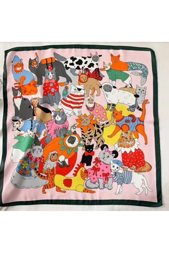 Lenço estampa de gatos